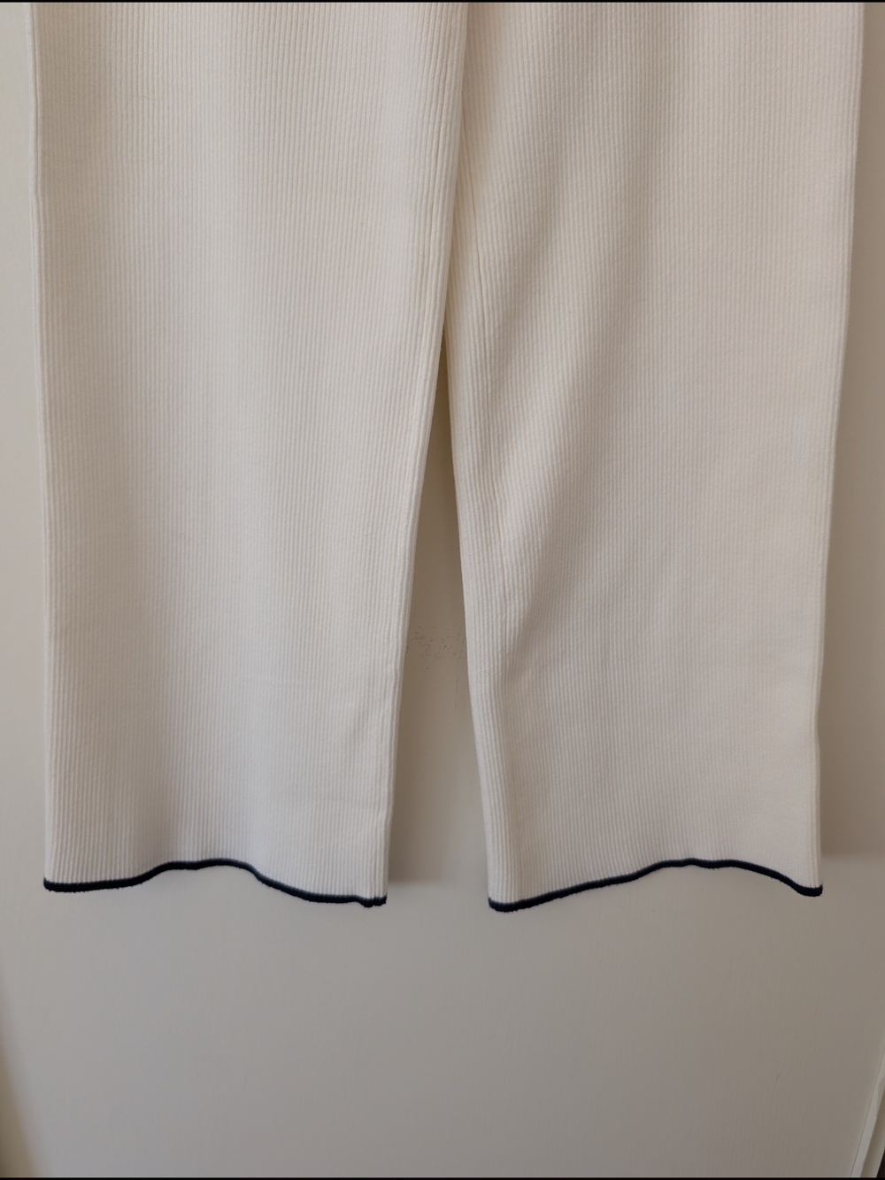 Edikted Womens Medium Knit Pull On Pants Wide Leg White Cream Minimalist Lounge - Picture 2 of 8